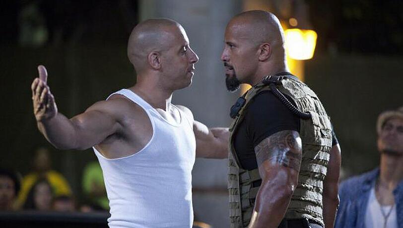 Seit "Fast & Furious 5" sind Vin Diesel (links) und Dwayne "The Rock" Johnson Co-Stars. Und sich inzwischen nicht mehr grün.