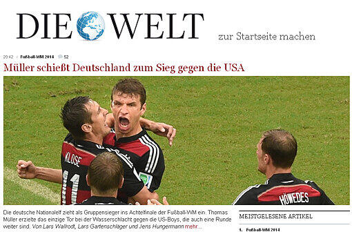 Bei der "Welt" stand letztendlich ganz klar Müller im Mittelpunkt.