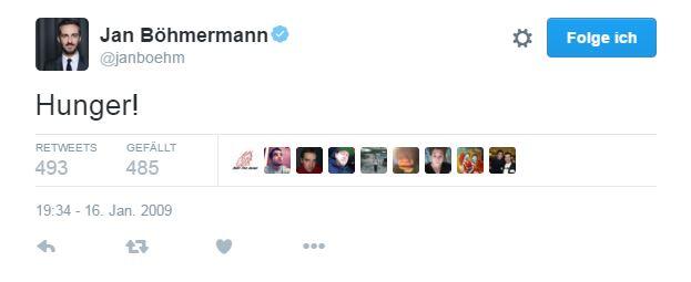 Wie könnte es auch anders sein: Der Tweet gehört zu Jan Böhmermann. Mittlerweile bestechen seine Tweets mit deutlich mehr Tiefgang.