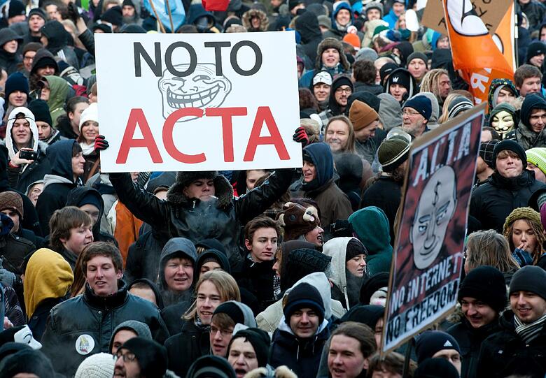 Rund 16000 Menschen demonstrierten in München am Samstag gegen das Acta-Abkommen.