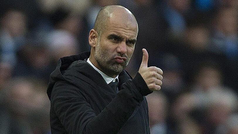 Daumen hoch für regelmäßigen Geschlechtsverkehr: Pep Guardiola. Daumen hoch für regelmäßigen Geschlechtsverkehr: Pep Guardiola.