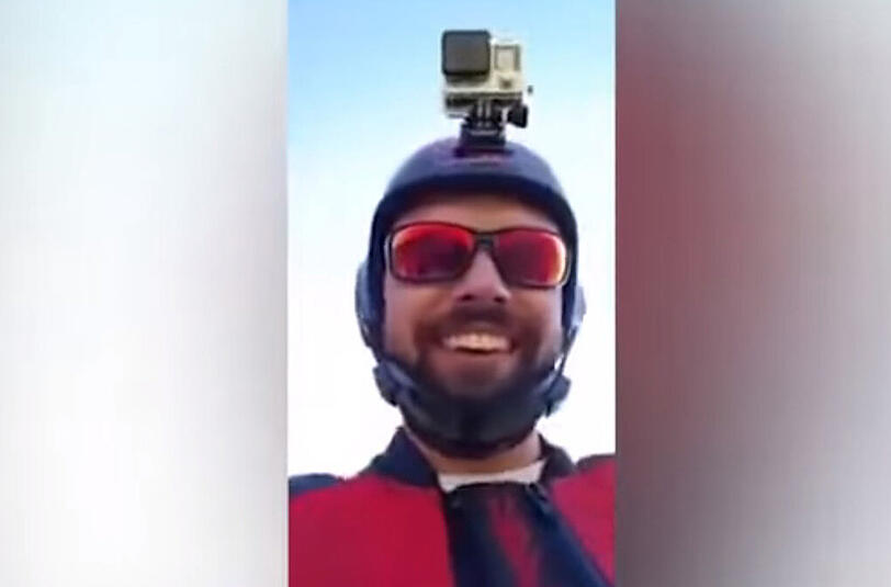 Das letzte Bild von Armin Schmieder: er ließ seine Fans in einem Live-Video an dem Sprung teilhaben.