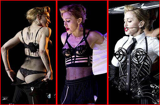 53 Jahre und "sexy as hell": Nach ihrem provokanten Busenblitzer beim Tour-Konzert in der Türkei hat sich Madonna ihren Fans nun auch in Rom extrem freizügig präsentiert. Die alte Dame des Pop-Geschäfts will es anscheinend nochmal wissen - die Bilder aus Rom.