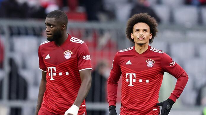 Wieder fehlerbehaftet: Upamecano (l.), hier mit Sané.