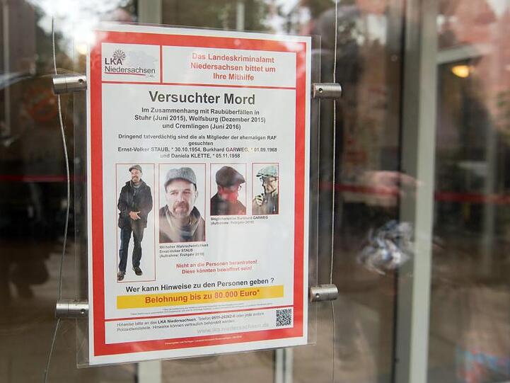 Diie Polizei fahndet seit Jahrzehnten nach Ernst-Volker Staub, Burkhard Garweg und Daniela Klette - bisher erfolglos.