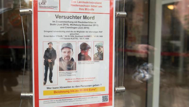 Diie Polizei fahndet seit Jahrzehnten nach Ernst-Volker Staub, Burkhard Garweg und Daniela Klette - bisher erfolglos. Diie Polizei fahndet seit Jahrzehnten nach Ernst-Volker Staub, Burkhard Garweg und Daniela Klette - bisher erfolglos.