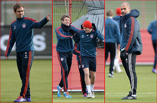 Das Bayern-Training vor dem Spiel gegen Manchester City: Die Bilder