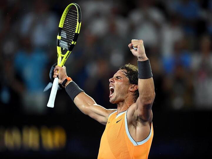 Rafael Nadal bejubelt seinen Finaleinzug bei den Australian Open.