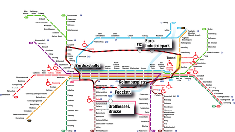 Eine Pendel-Bahn sollte BMW ab 2025 besser anbinden. Doch daraus wird nichts. Erst in den 2030er Jahren soll die Linie in Betrieb gehen