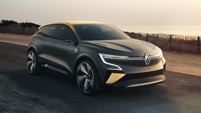 Goldige Studie: Der Renault Megane eVision soll zu 90 Prozent dem Serienmodell entsprechen.