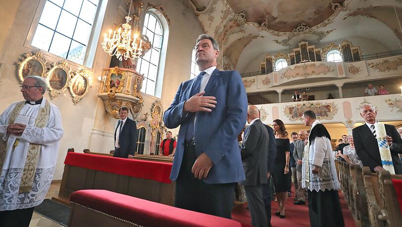 Markus Söder, bekennender evangelischer Christ, besuchte gestern die Wallfahrtskirche Maria Vesperbild, nahm an einer Andacht teil.