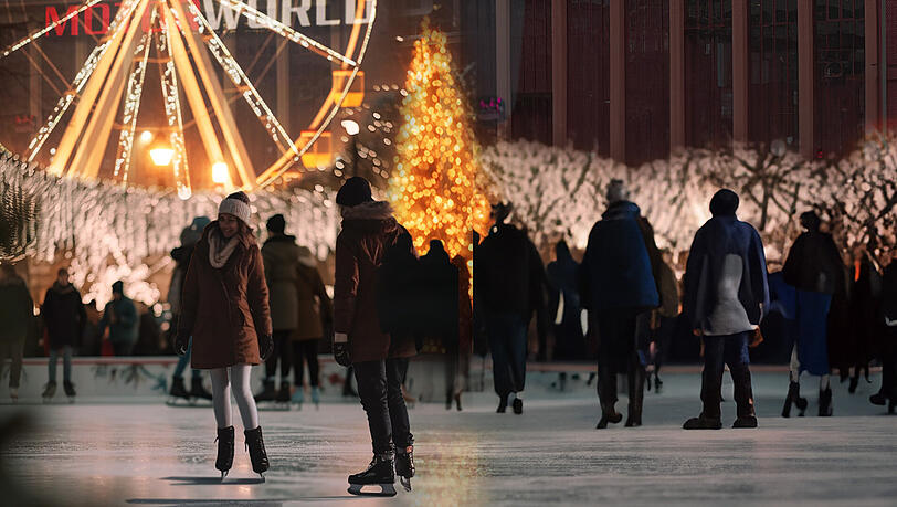 Auch auf der 16x4 Meter großen Eisbahn der Winterworld lässt sich entspannt Schlittschuhlaufen. Auch auf der 16x4 Meter großen Eisbahn der Winterworld lässt sich entspannt Schlittschuhlaufen.