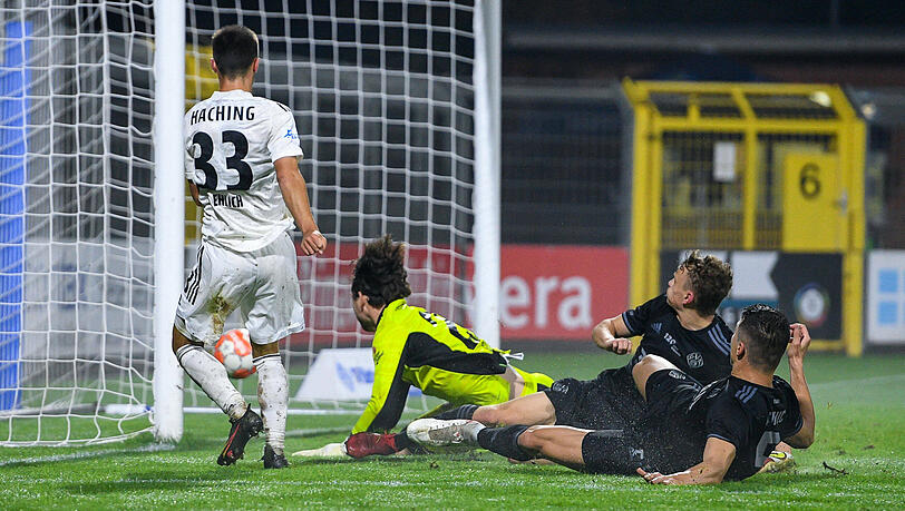 Christoph Ehlich bringt die SpVgg Unterhaching mit 1:0 in Führung - zum Sieg in Aschaffenburg reicht der Treffer nicht.