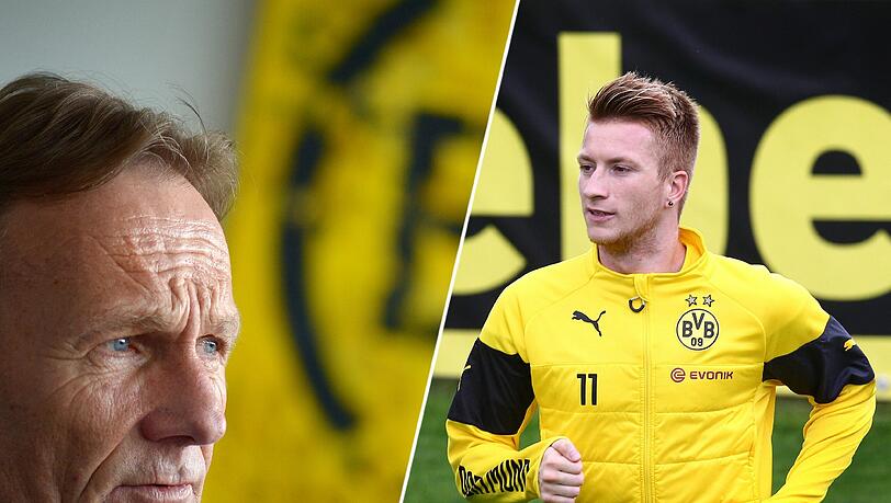 Dortmund-Boss Hans-Joachim Watzke will Marco Reus (r.) beim BVB halten. Dortmund-Boss Hans-Joachim Watzke will Marco Reus (r.) beim BVB halten.