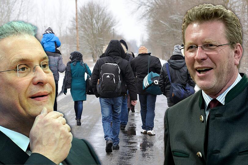 Nach Meinung von Innenminister Joachim Hermann (l.) und Staatskanzleichef Marcel Huber, sollen Asylbewerber aus sogenannten "sicheren Herkunftsländern" in Zukunft nachweisen, dass sie politisch verfolgt werden.