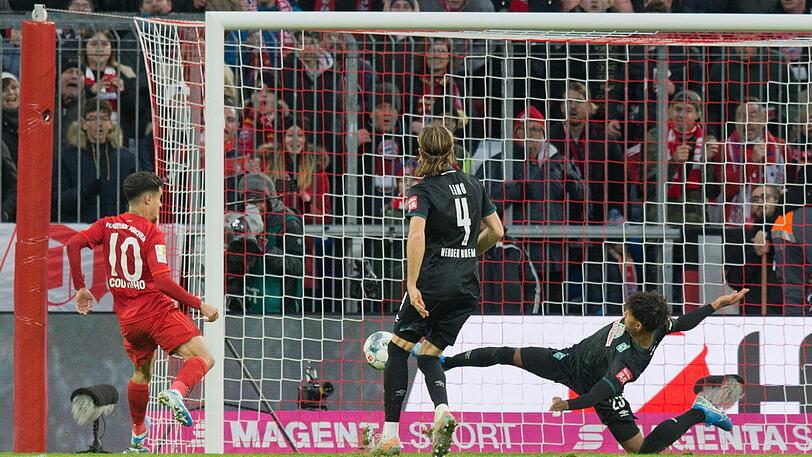 Der erste Coutinho-Streich: Der Brasilianer trifft zum 1:1 gegen Bremen.