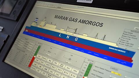 Das LNG-Tankschiff "Maran Gas Amorgos" der griechischen Reederei Maran Gas Maritime lag neulich f&uuml;r eine Wartung in einem spanischen Trockendock.