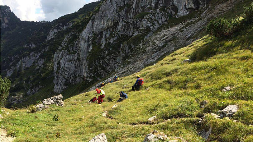 Die Bergwacht machte sich sofort mit mehreren Teams auf zu dem Verletzten.