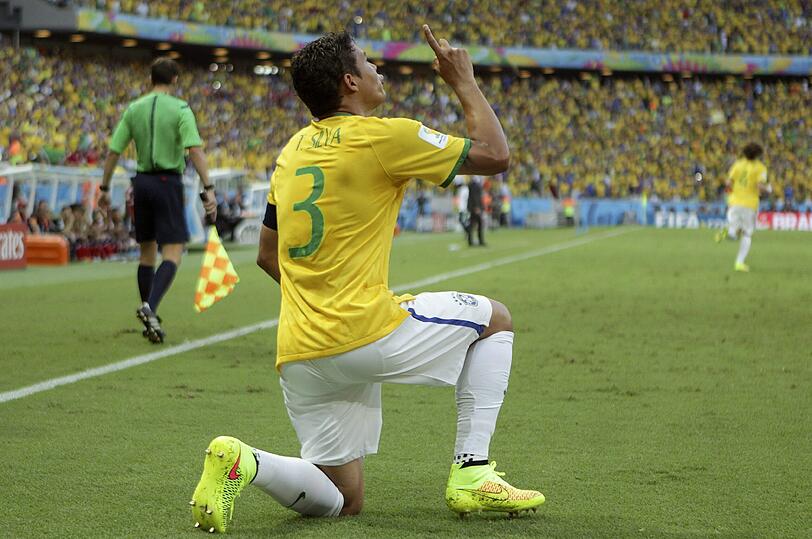 Thiago Silva nach seinem Treffer zum zwischenzeitlichen 1:0 für Brasilien.