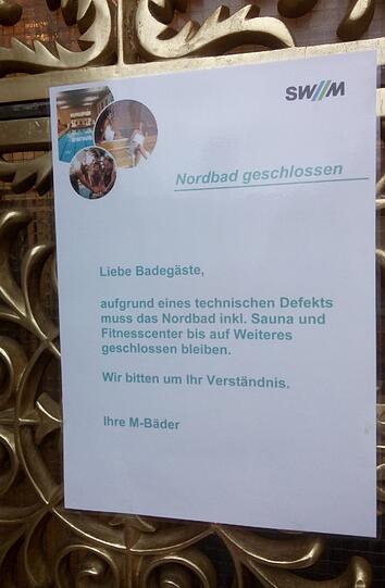 "Aufgrund eines technischen Defekts"...