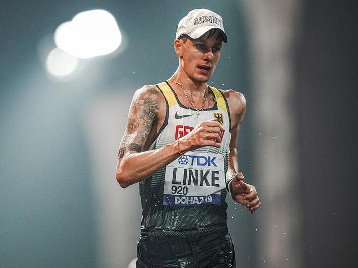 Der deutsche Geher Christopher Linke wird Vierter.