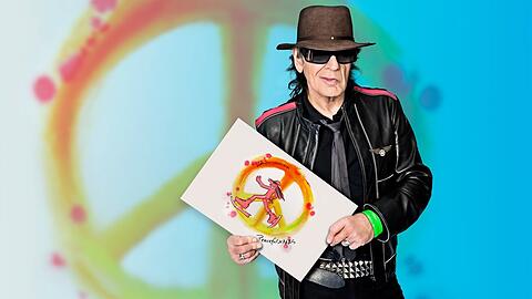Der Künstler und sein Werk: So sieht die UNICEF-Weihnachtskarte 2023 aus, die Udo Lindenberg gestaltet hat.
