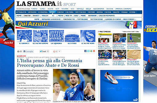 "La Stampa" blickt auch auf das Halbfinale voraus: "Italien denkt bereits an Deutschland"
