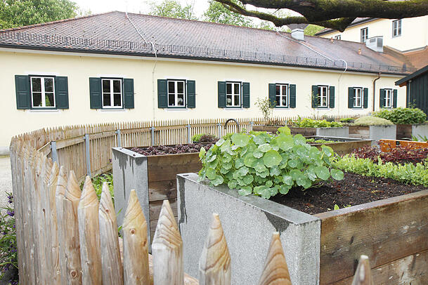 Klein aber fein: Den Garten hinter dem 1804 Hirschau mitten im Englischen Garten bewirtschaftet der Koch selbst. Kurz bevor die Gäste kommen, geht das Team mit Körben ausgestattet hier her und erntet das, was in der Küche gebraucht wird.