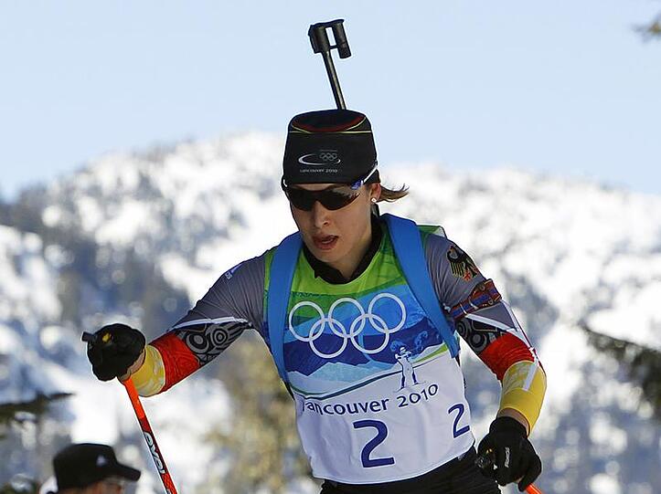 Magdalena Neuner läuft in Whister das Massenstarrennen.