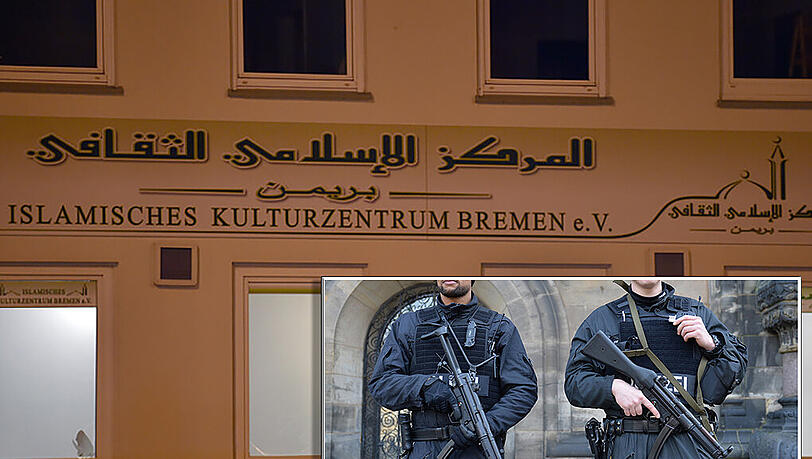 Nach einer Kontrolle in einem Islamischen Kulturzentrum in Bremen, patrouillieren Polizisten in ganz Bremen. Nach einer Kontrolle in einem Islamischen Kulturzentrum in Bremen, patrouillieren Polizisten in ganz Bremen.