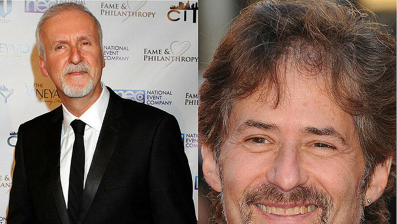 James Cameron (l.) arbeitete für mehrere Blockbuster mit dem verstorbenen Komponisten James Horner zusammen James Cameron (l.) arbeitete für mehrere Blockbuster mit dem verstorbenen Komponisten James Horner zusammen