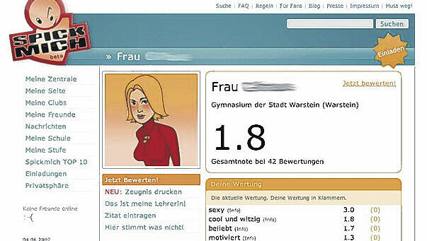Gut, setzen! Diese Lehrerin darf sich über ihre guten Noten auf dem Internet-Portal „spickmich.de“ freuen. Gut, setzen! Diese Lehrerin darf sich über ihre guten Noten auf dem Internet-Portal „spickmich.de“ freuen.