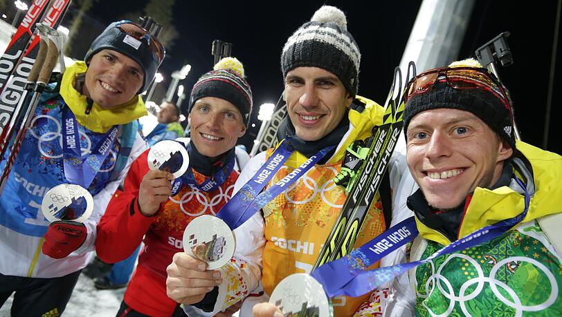 Die deutsche Biathlon-Staffel von Sotschi 2014 bekommt wohl zehn Jahre später doch noch Olympia-Gold.