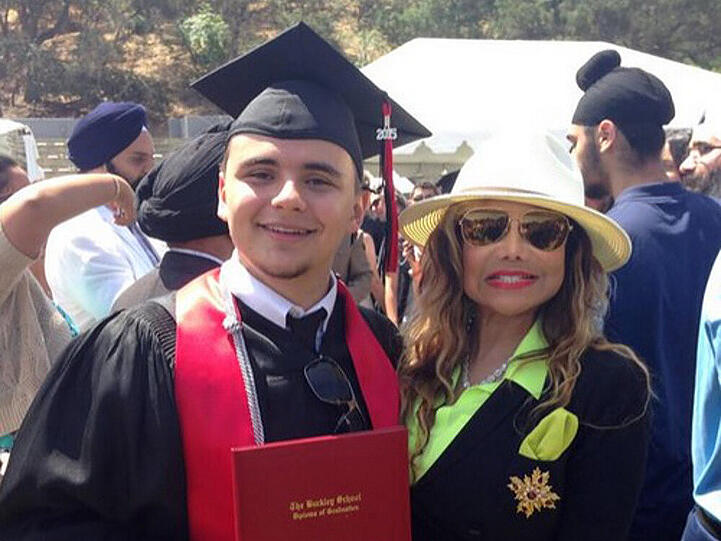 Prince Jackson und seine Tante La Toya auf der Abschlussfeier von Prince