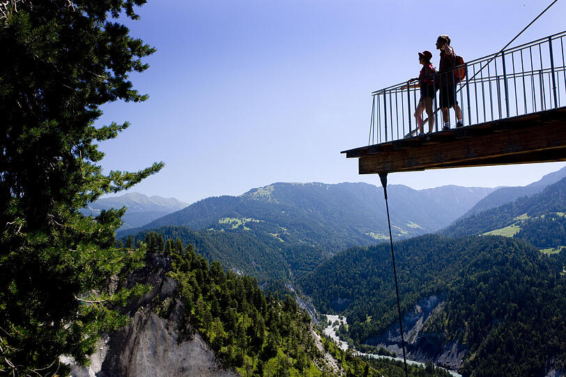 Aussichtsplattform Il Spir bei Flims im Schweizer Kanton Graubünden.