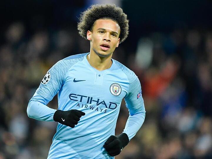 Leroy Sane von Manchester City in Aktion. Foto: Uwe Anspach/Archivbild