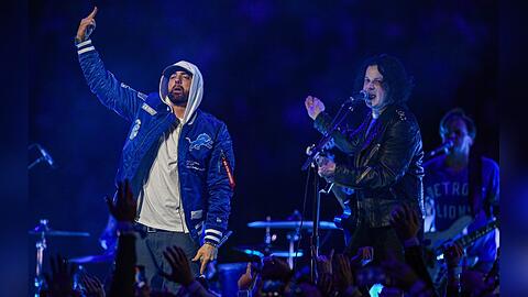 Eminem und Jack White: Die heimlichen Stars beim Lions-Packers-Spiel.