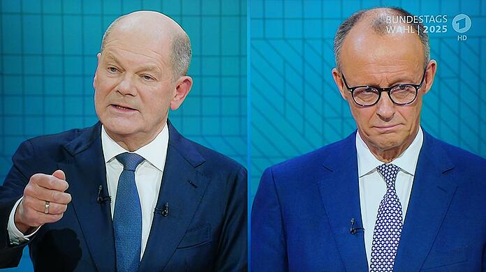 Sowohl Kanzler Scholz als auch sein Herausforderer Merz sind irritiert ob des Vorstoßes Trumps. Bis auf wenige Ausnahmen ging es in der Debatte wenig emotional zu.