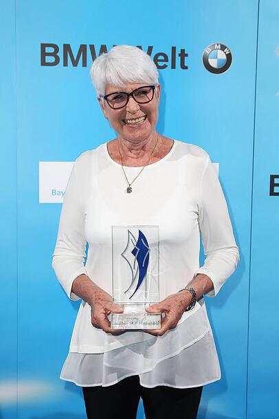 Heide Ecker-Rosendahl 2018 in der BMW Welt in München beim Bayerischen Sportpreis. Heide Ecker-Rosendahl 2018 in der BMW Welt in München beim Bayerischen Sportpreis.