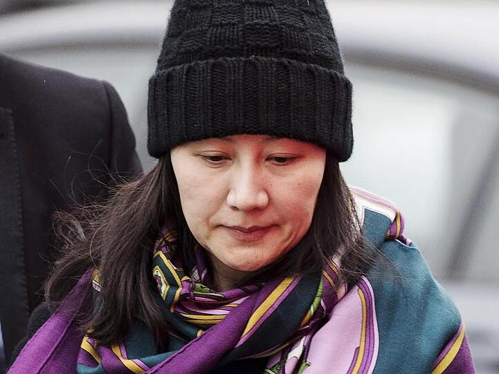 Meng Wanzhou, Finanzchefin von Huawei, auf dem Weg zu einem Büro für Bewährungshilfe in Vancouver.