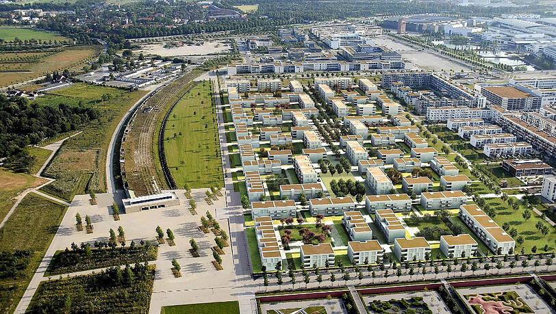 Die Messestadt von oben: In diesem Quartier wird sich in den kommenden Jahren viel verändern. Die Messestadt von oben: In diesem Quartier wird sich in den kommenden Jahren viel verändern.