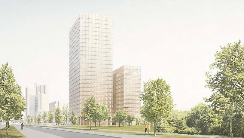 Ein Turm – und ein Türmchen: So soll die Zentrale aussehen. Ein Turm – und ein Türmchen: So soll die Zentrale aussehen.