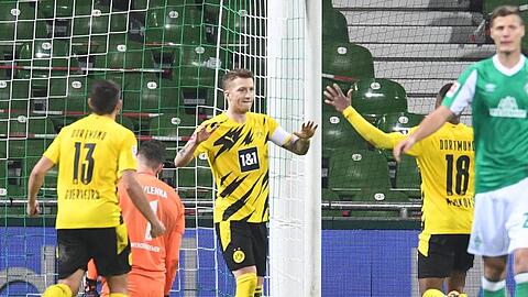 BVB-Kapitän Marco Reus (M) sorgte für den Dortmunder Sieg in Bremen.