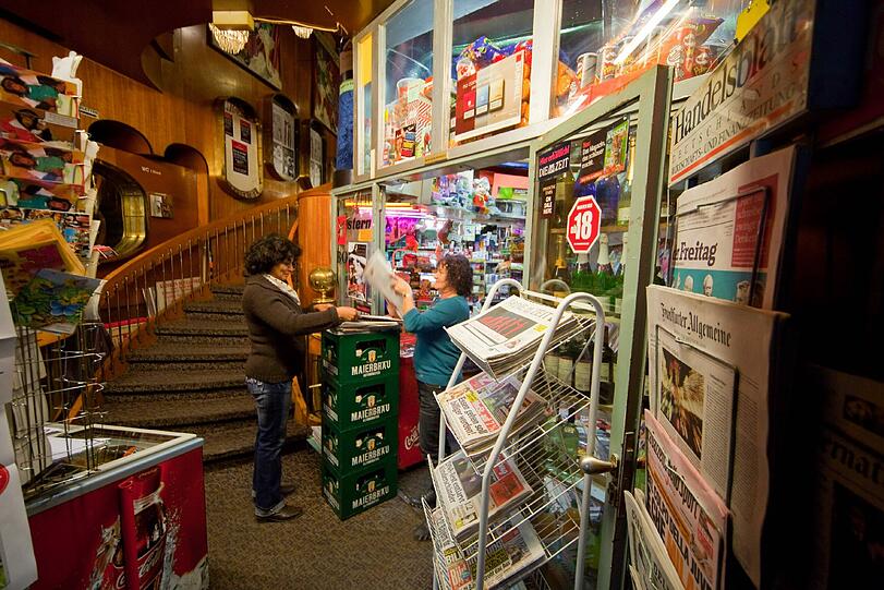 Einmalig: der Kiosk im Drugstore neben dem Treppenaufgang.