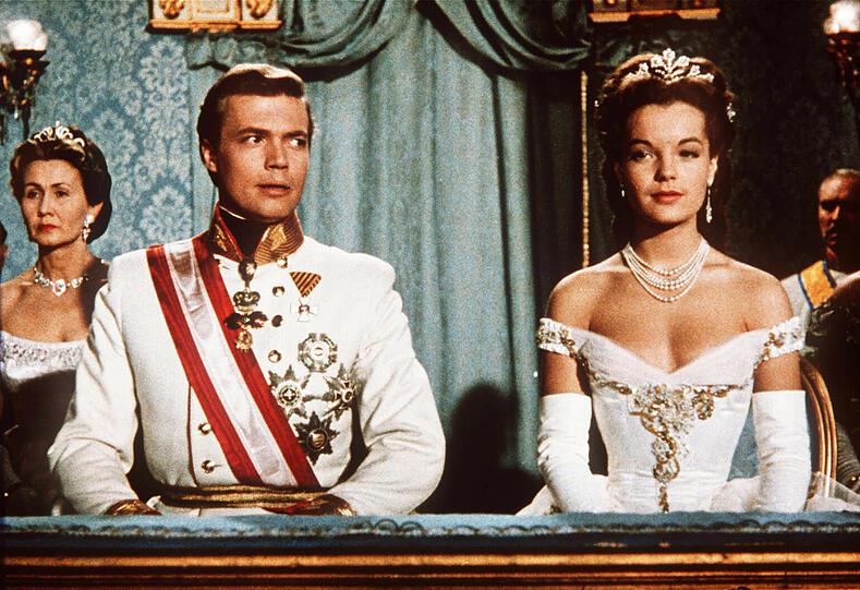 Schauspielerin Romy Schneider und Karlheinz Böhm in "Sissi"