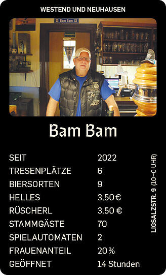 Das Helle für 3,50: Bei der "Bam Bam"-Karte kriegt man gleich Lust loszutrinken.