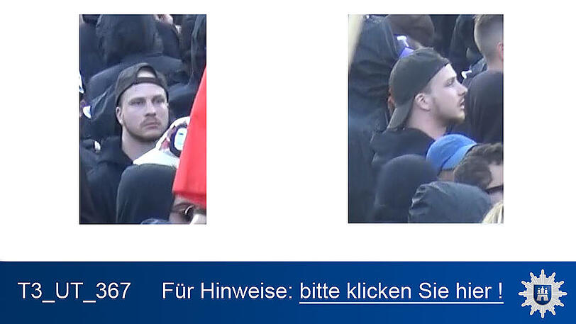 Nach diesen Personen wird öffentlich gefahndet. Die Polizei in Hamburg wird erreicht unter 040/4286-76543.