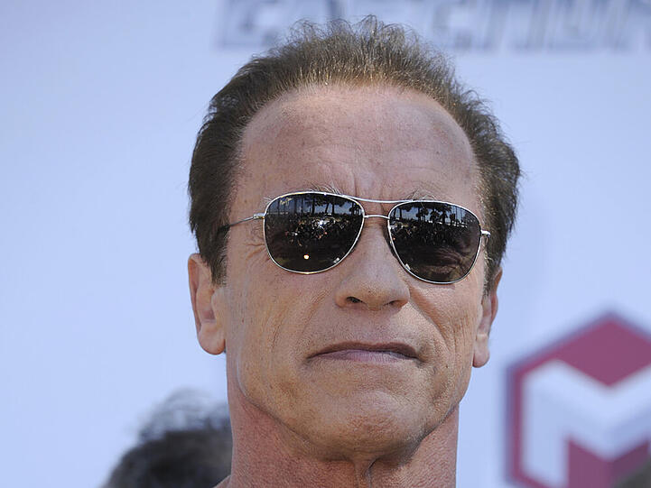 Arnold Schwarzenegger während eines Presse-Events zu dem Film "The Expendables 3" in Cannes