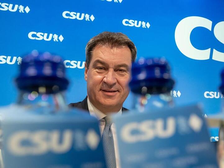 Markus Söder ist zu sehen. Foto: Peter Kneffel