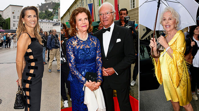 Glamour bei den Salzburger Festspielen. Diese Gäste trotzten dem Regen...